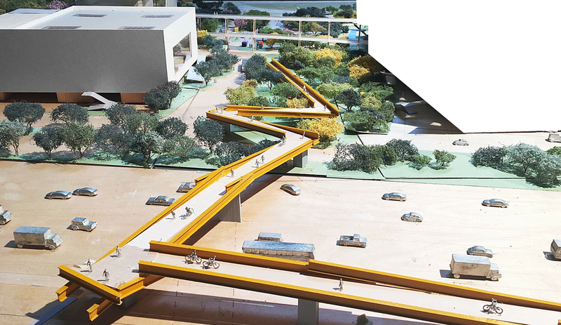 Illustration for article titled Facebook's New Gehry Building Includes the World's Least Functional Bike Bridge